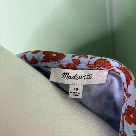 Madewell Rust Floral Midi Dress 10 - Picture 10 of 14